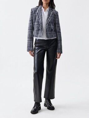 Rag & Bone Elvy Double Breasted Crop Tweed Blazer
